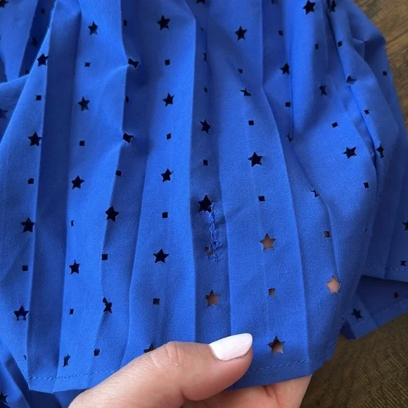 T/S by Thrive Royal Blue Cutout pleated star athletic skirt - Picture 5 of 5